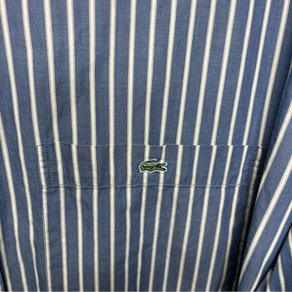 Lacoste Striped Button Down Shirt 46 - Picture 3 of 6